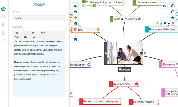 Team collaboration is enhanced with mind map pro